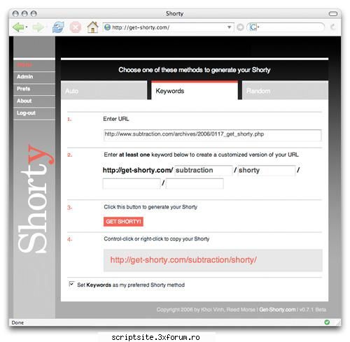 shorty url shortener script shorty este simplu instrument pentru crea mai scurte, link-uri să