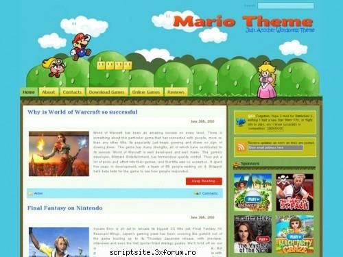 Super Mario Free WP Themes - DEMO: Click URL DOWNLOAD: Click URL - Template